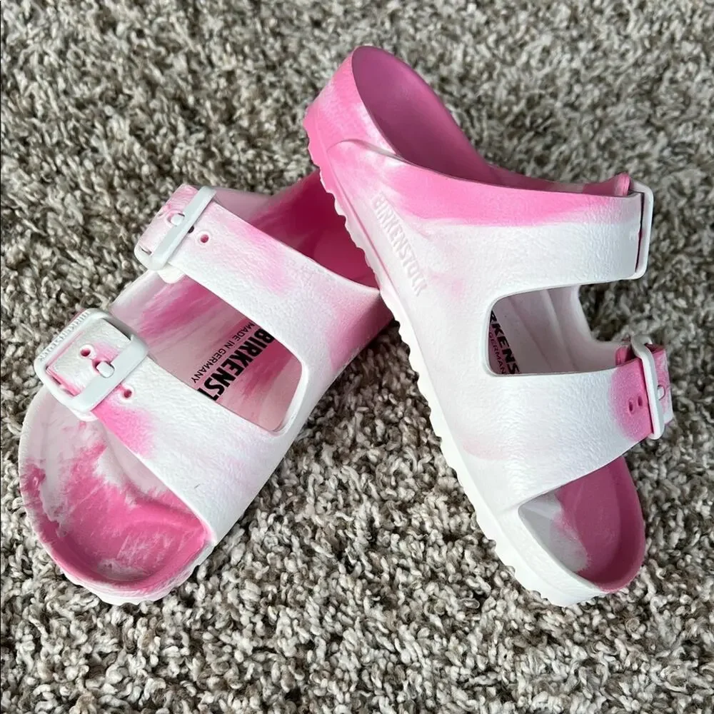 Birkenstock Kids Arizona EVA Sandals in Multi Pink White Tie Dye